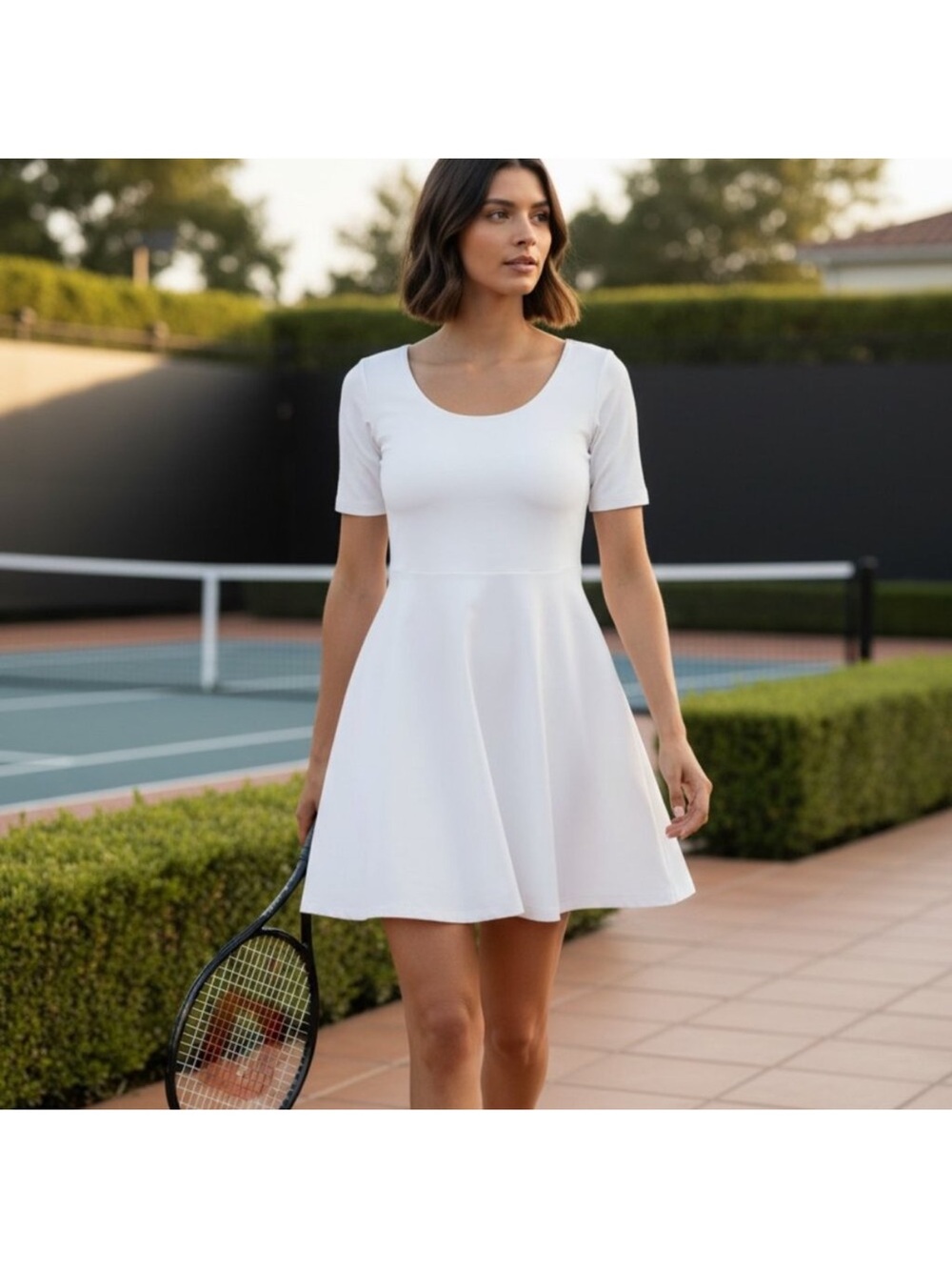 Tuckernuck White fit and flare tennis dress